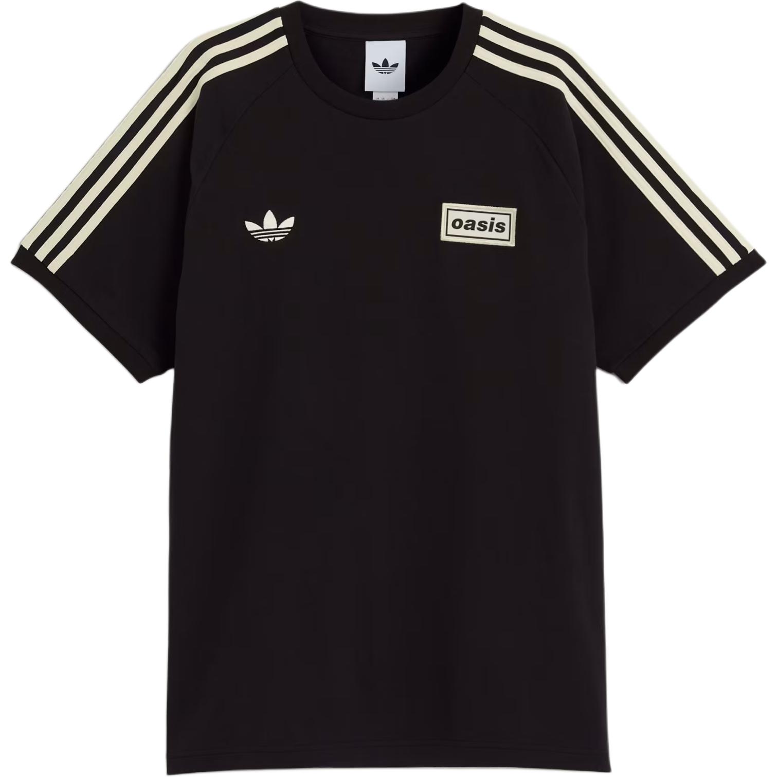 Adidas Originals X Oasis Совместная работа 3 полоски SS25 Тур Мягкая облегающая футболка с коротким рукавом Унисекс Топы KT-3445 M