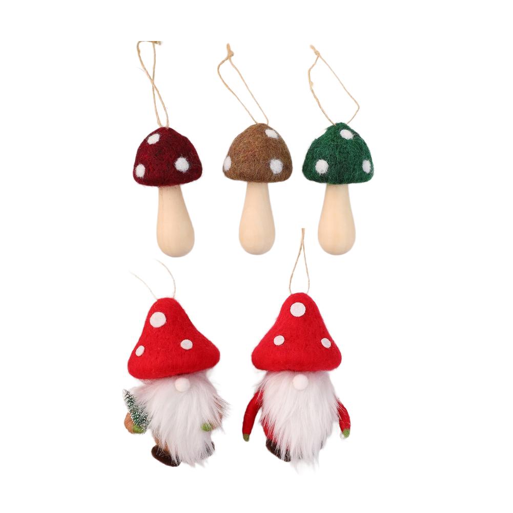 Enhancing Christmas Displays Christmas Pendant Mini Hanging Decor Mushroom Ornament Lightweight 14g Compact Size Novelty Shape