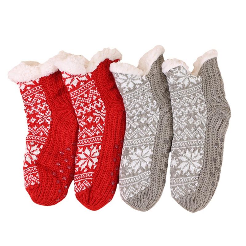 Female Winter Thickened Medium Tube Anti-slip Home Floor Snow Socks Women Comfortable Socks