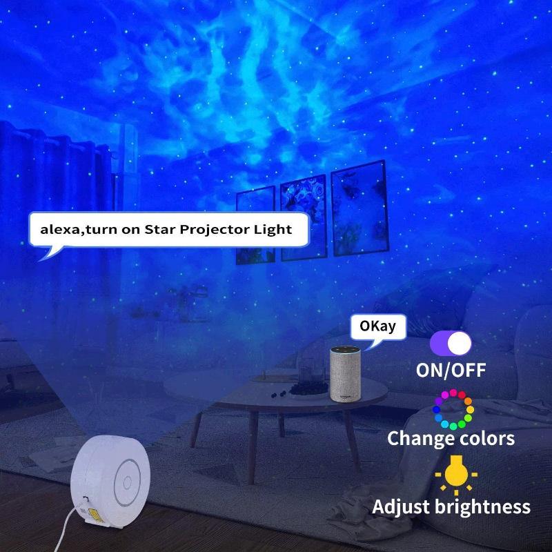 Smart Star Projector With App Voice Control Remote Rgb Lighting Perfect For Bedroom Home Party Night Ambient Light