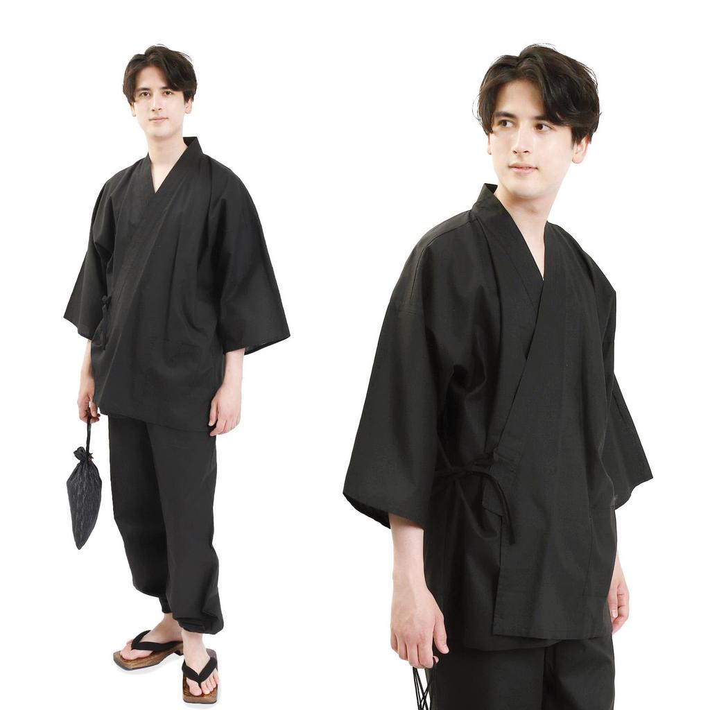 Cotton Samue for Lightweight Ultra Light Cotton Samue Samue Black [Mermaid Ookini] [Ookini] Men, L, [B]