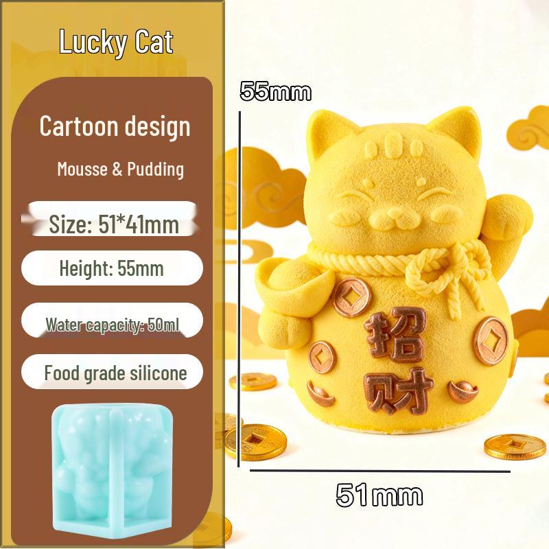 

Lucky Cat 3D Kitten Silicone Mousse Mold for Cake Decoration
