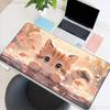 Orange Kitten Peeking At Goldfish Pond Desk Mat NonSlip Large Gaming Mouse Pad Waterproof Warm Cute Keyboard Pad