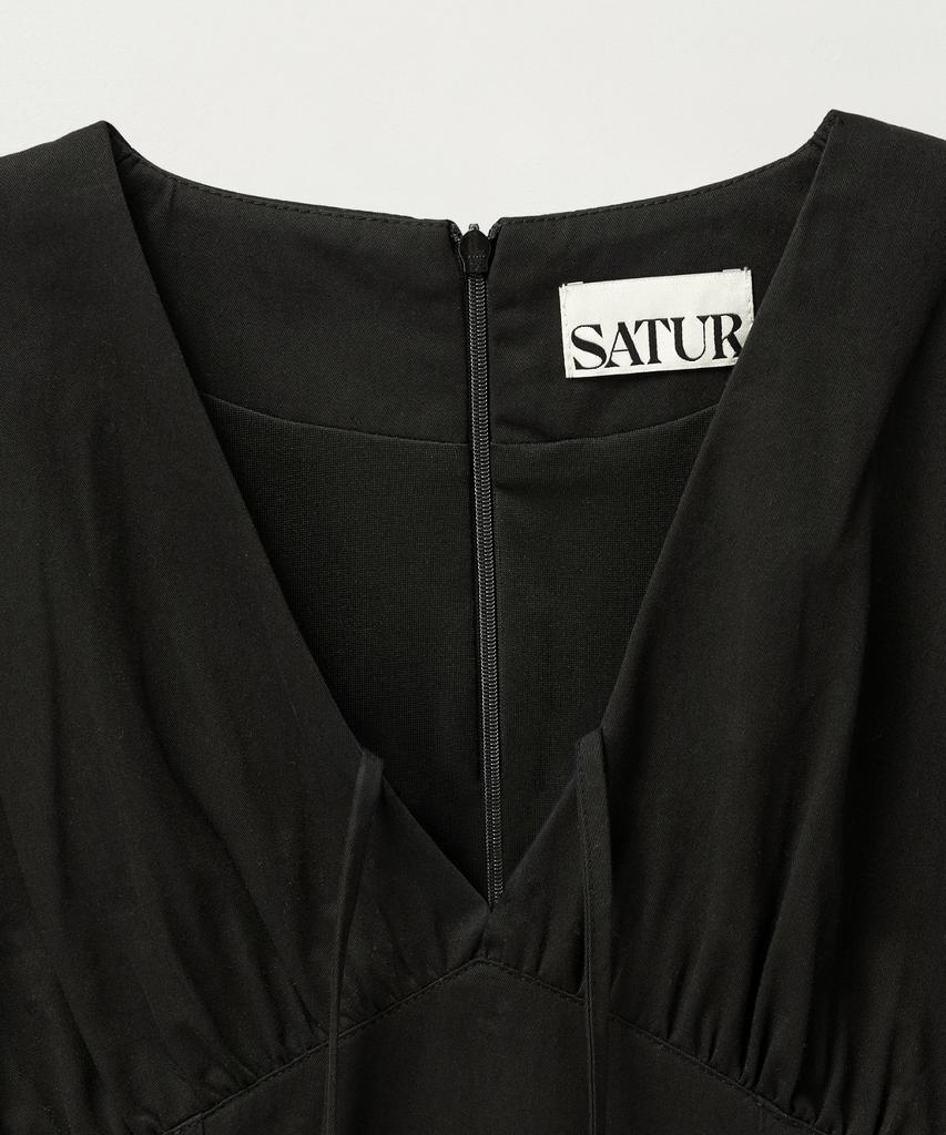 Seteo (W) Shirred Cotton Dress Black