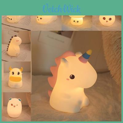 Unicorn Cat Dinosaur Silicone Night Light Creative Touch Sensor Mood Lamp For Childrens Room