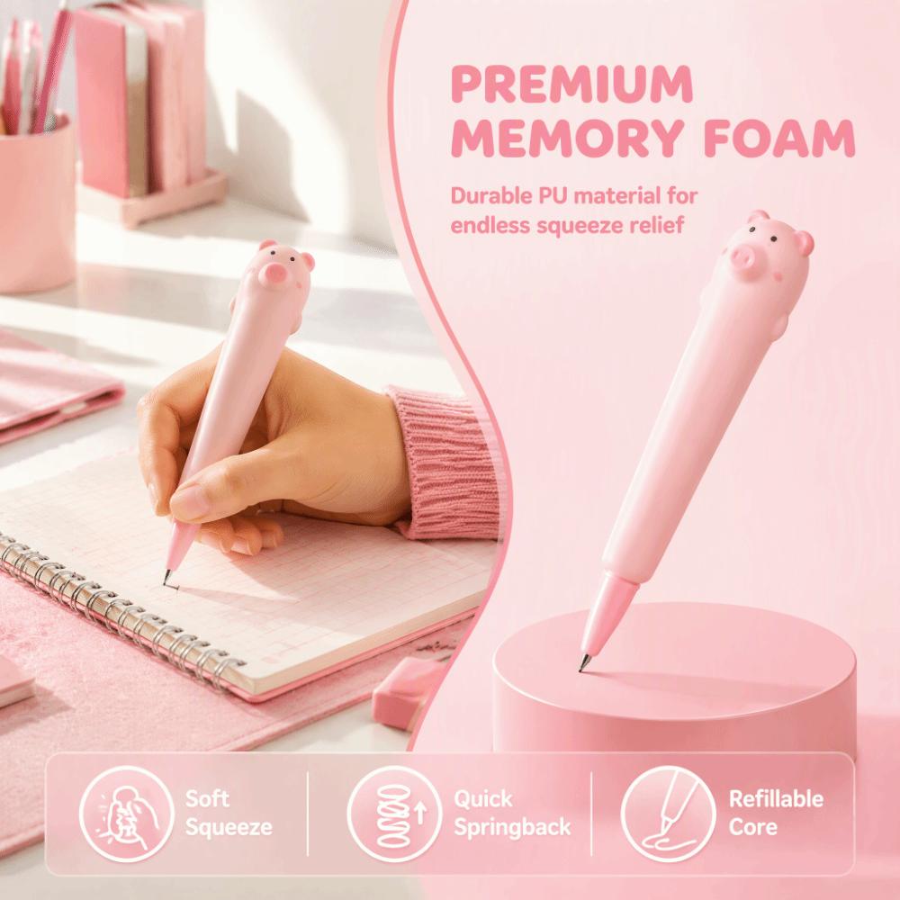 0.5mm Squeeze Pen Pig Shape Student Pen Cute Gel Pen  Office
