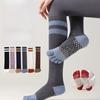Womens Non Slip Professional Yoga Socks Five Finger Calf Length Sport Socks Autumn Winter Pilates Fitness Compression Slimming Knee High