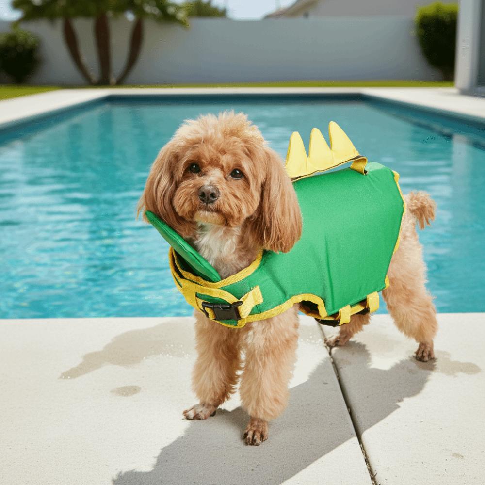 Adjustable Dog Life Jacket Cartoon Dog Swimming Suit Pet Life Vest Dog Surfing Clothes  Pool Party