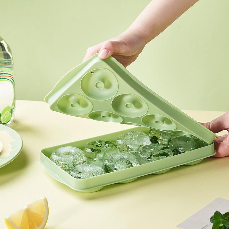 1PC Doughnut Ice Mold Summer Ice Box Green White Donut Mold For Juice Drink Beer Silicone Mold Ice Tray 23.x12x3cm