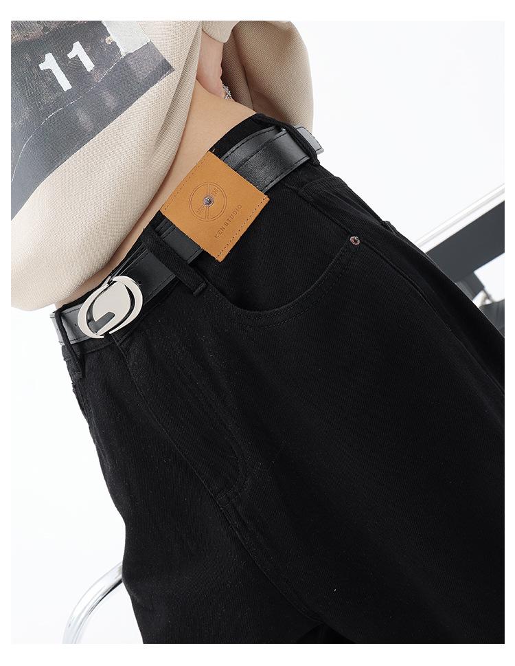 American Black Plus Size High Waist Wide Leg Jeans for Women