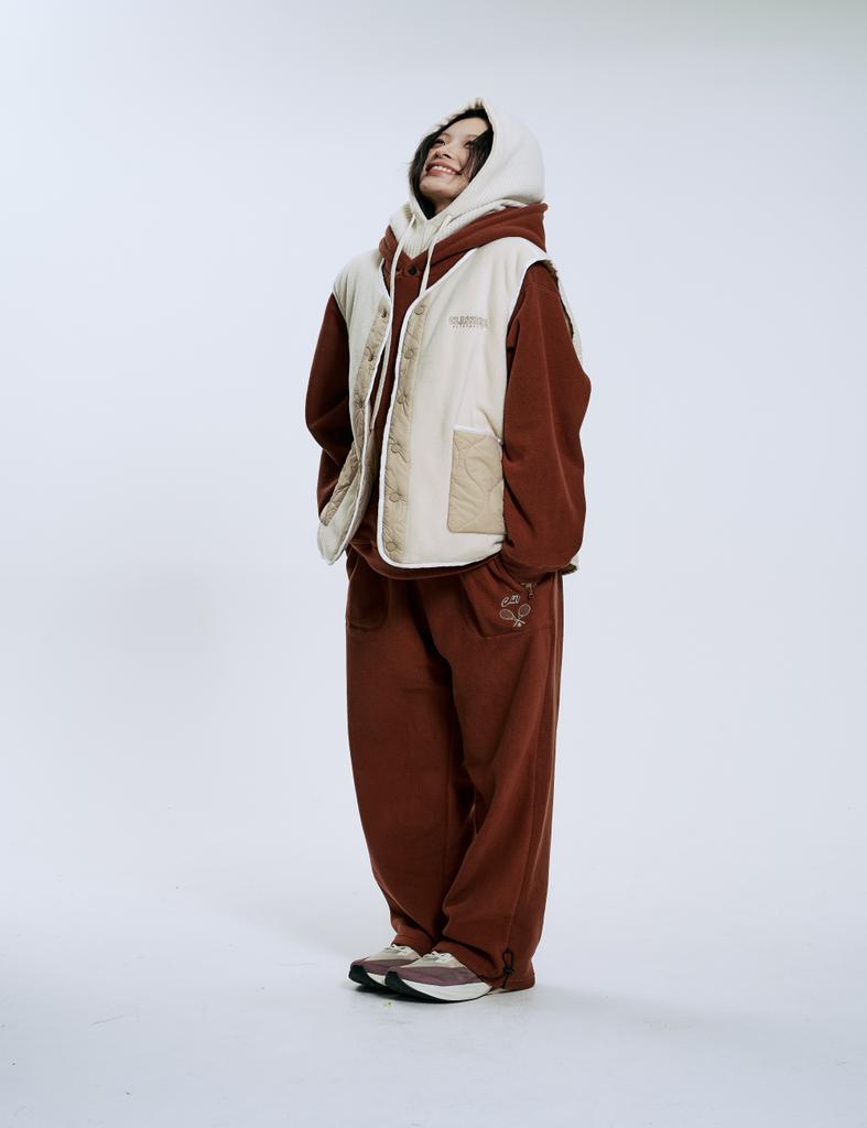 CLEVER FIELD Fleece Outdoor Setup Pants_Brown