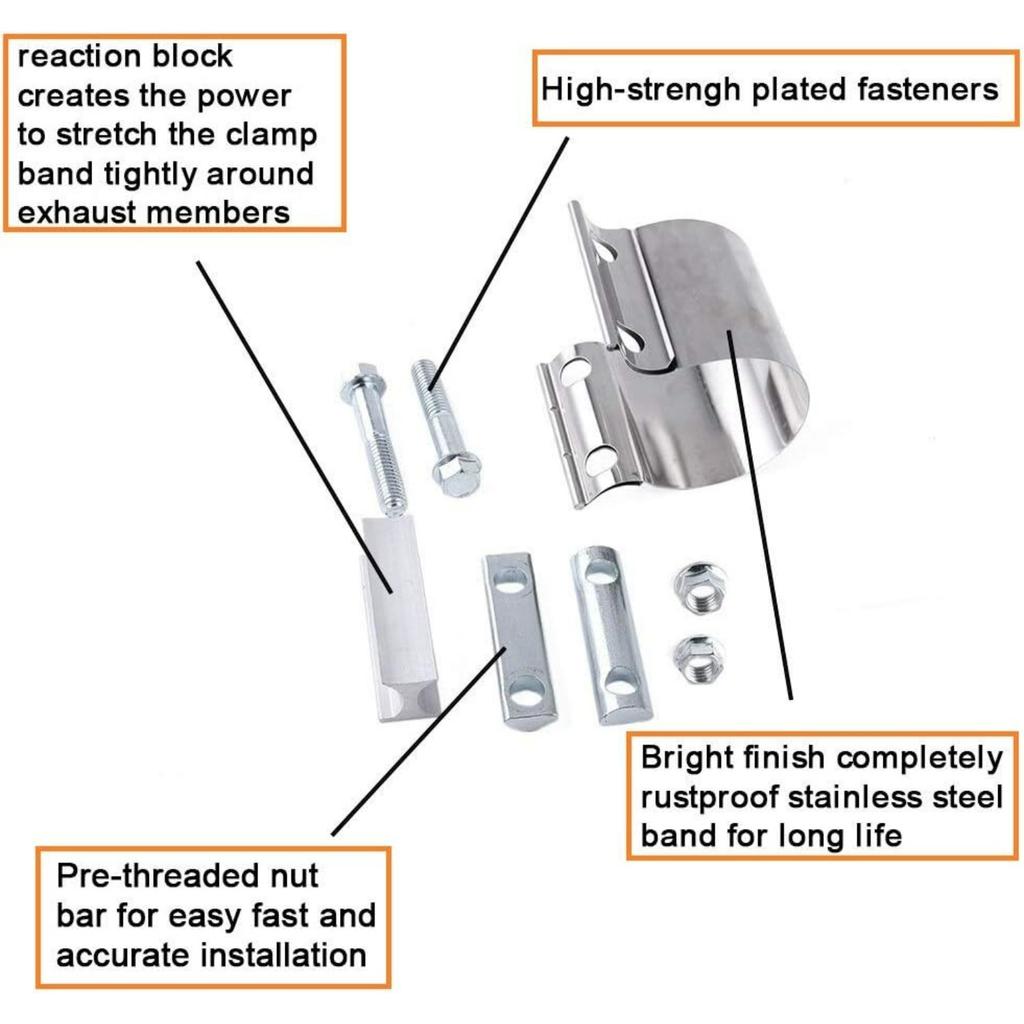 Stainless Steel 2.5" Butt Joint Exhaust Clamp