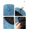 Ruth Denim Bucket Hat Lady Big Head Circumference Plain Face Covering Cap Showing Small Face