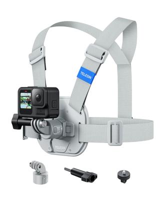 TELESIN Chest Enhanced Edition for POV Mount with Adjustable Chest Strap for Quick Attach and Detach Action Compatible with GoPro Hero Insta360 DJI