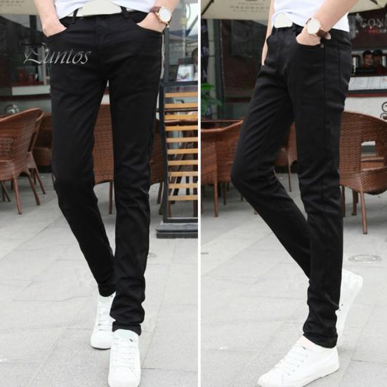 Blugi pentru bărbați, vară, slim fit, cu fermoar, ocazional, subțiri, pantaloni creion, blugi skinny cu talie înaltă, pentru birou, școală, călătorii