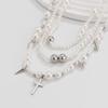 Korean Style Multi-layered Pearl Necklace Cross Women's Clavicle Chain  Women Jewelry
