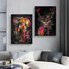 Abstract Colorful Animals Lions Oil Paintings On Canvas  Modern Posters and Prints Wall Art Pictures for Living Room Home Decor