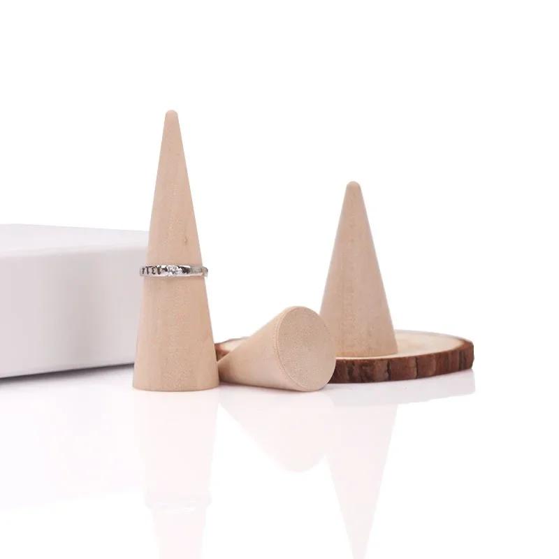 Solid Wood Cone Ring Rack, Wedding Ring, Ring Storage Display Board, Jewelry Window Display, Props, Creative Ornaments