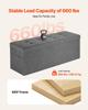 Foldable Storage Ottoman Bench, End of Bed Bench with Side Bags, Folding Upholstered Storage Chest Supports 660 Lbs, Linen Bed Ottoman with Large