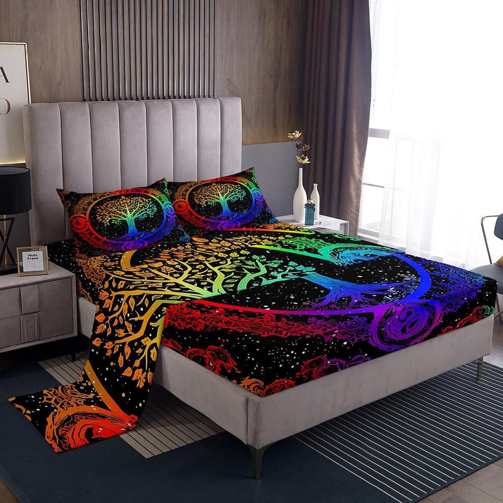 Ocean Animal Shark Pattern Bed Hat Four-Piece Bedding Set Bedroom Dormitory Bedding Decoration