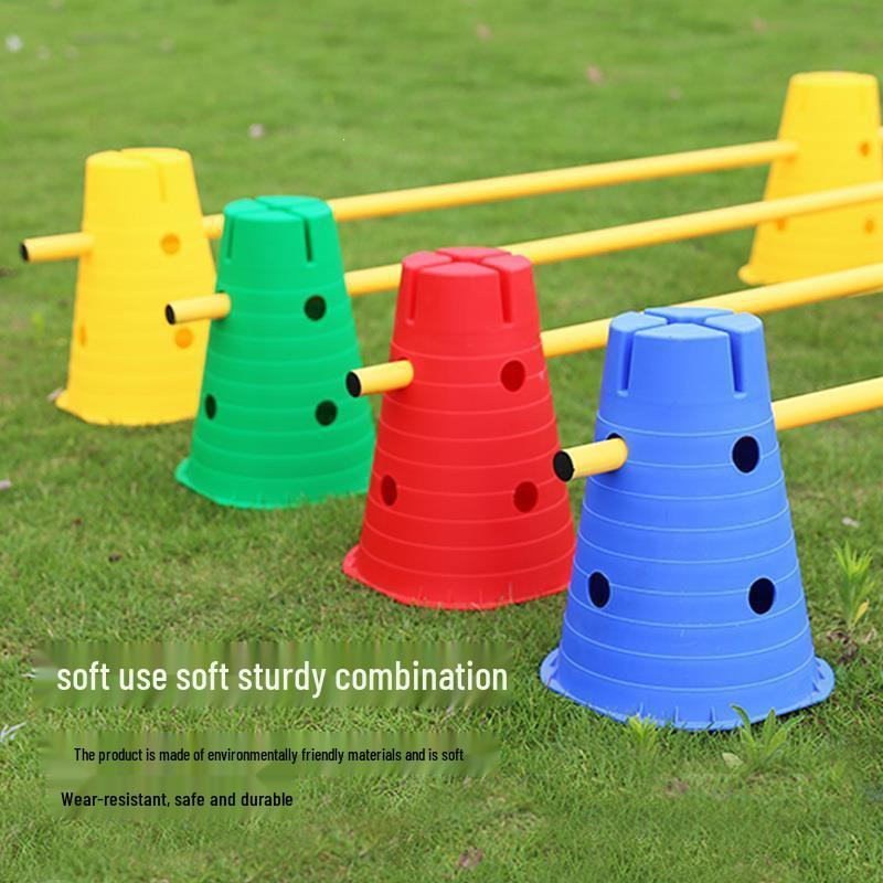 Sensory Training Ice Cream & Kindergarten Marker Cones with Hurdles and Holes for Kids' Obstacle Courses