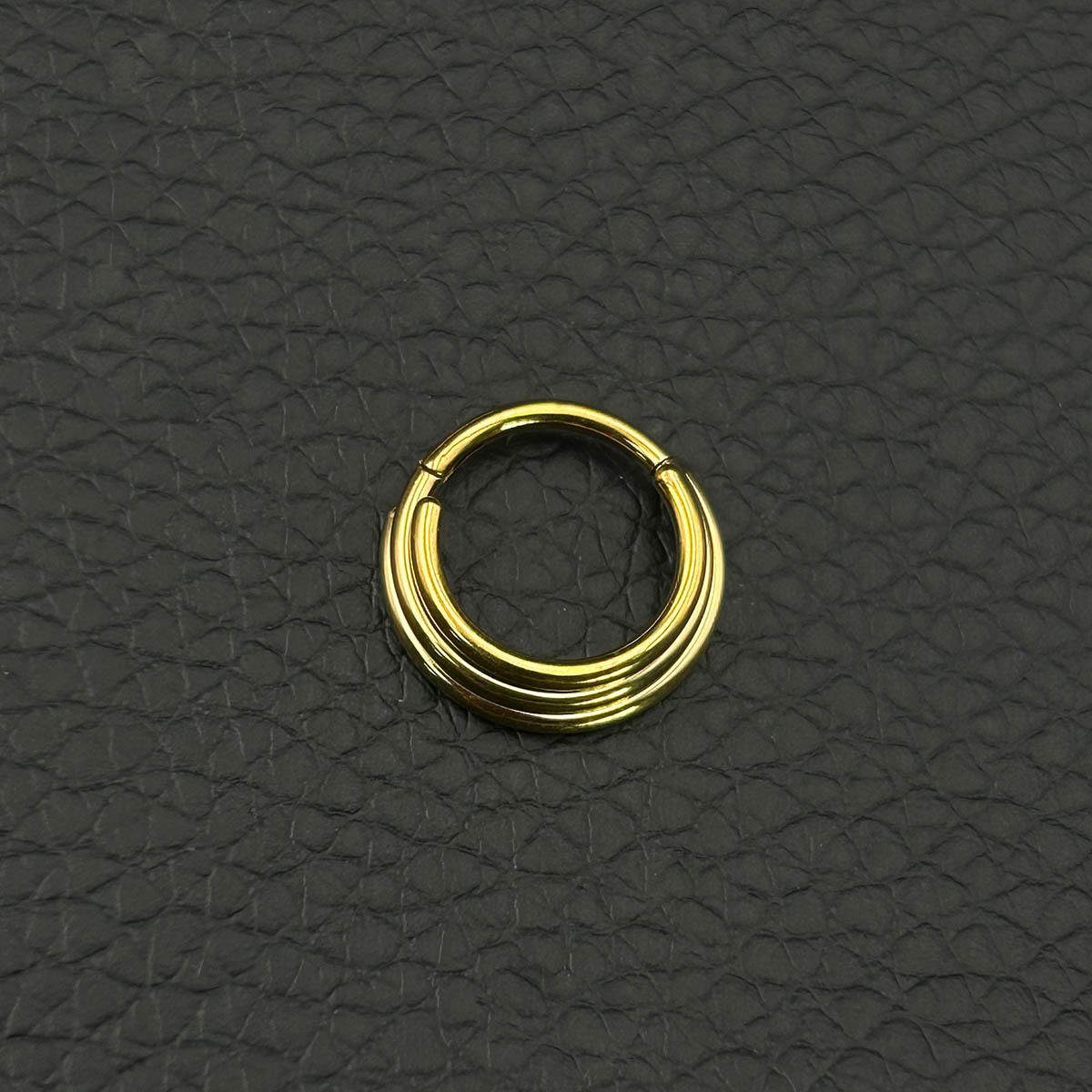 

1PC Stainless Steel Triple Hoops Nose Ring Hoop Septum Clicker Hinged Conch Daith Helix Tragus Earring Women Piercings Zircon 1.2x8mm&Hoop&Nose Rings & Studs&Face золотой