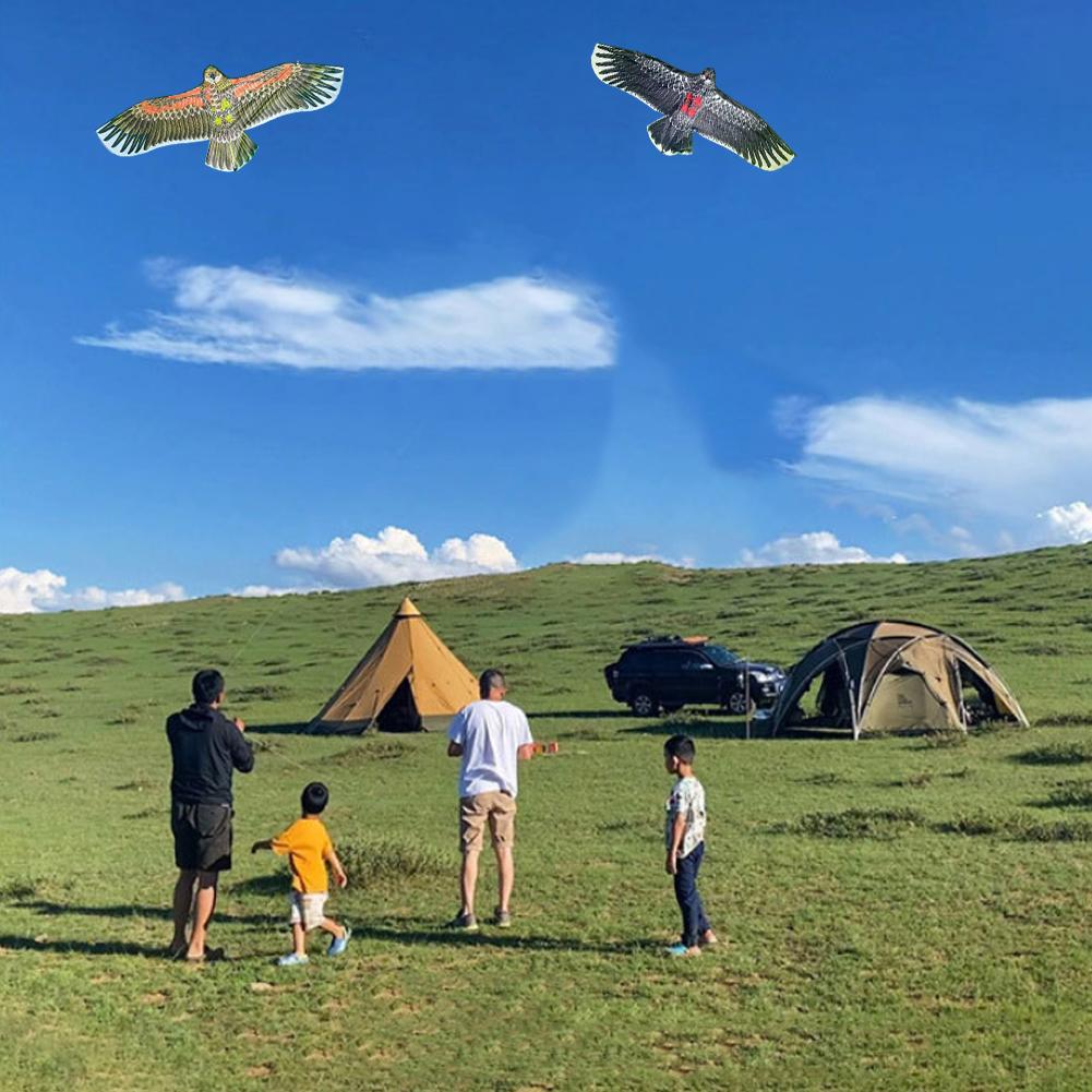 1.1m Eagle Kite With 30 Meter Kite Line Large Eagle Flying Bird Kites Children Gift Family Trips Garden Outdoor Sports DIY Toy