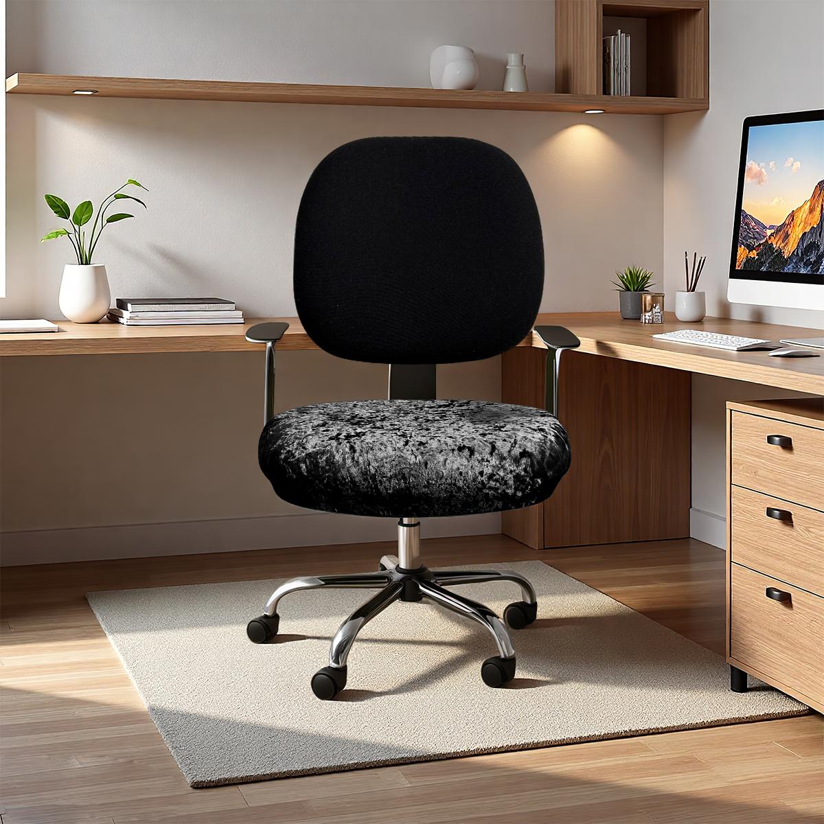 

1pc Modern Style Golden Diamond Velvet Split-body Chair Cover, Warm Chair Covers for Office Chair, Armchair, Cushion Cover one size