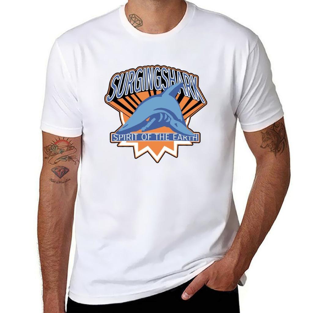 Surging Shark TShirt Basic Solid Color Casual Tee Shirt