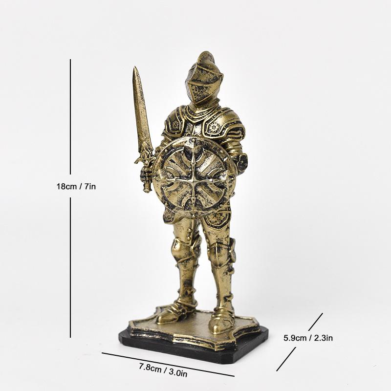 Nordic Retro Guard Resin Knight Ornament Creative Home Living Room Office Crafts Ornament