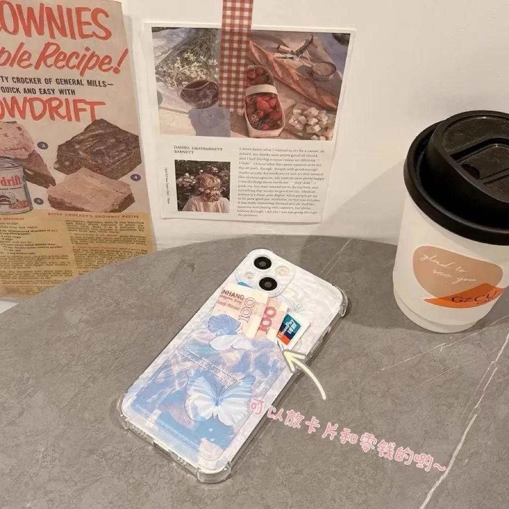 Case for Xiaomi Redmi Note 13 14 Pro Plus 12 11 10 Pro 12S 11S 9S 13C 12C 10C 9C 9A A2 A1 Cover TPU Butterfly Photo Card Holder