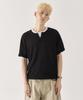KIIMUIR [Crop] Washable Cool-Touch Henley Neck Half Knit_Black