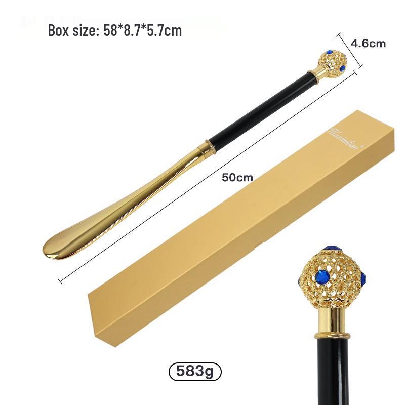 Maximilian Luxury Shoehorn with Metal and Wood Handle for Home or Hotel Use
