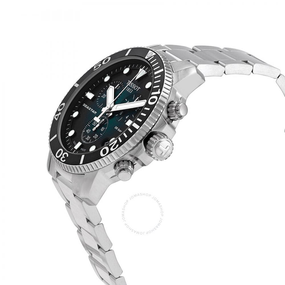 Tissot SeaStar Chronograph Quartz Green Dial Men S Watch T120.417.11.091.01