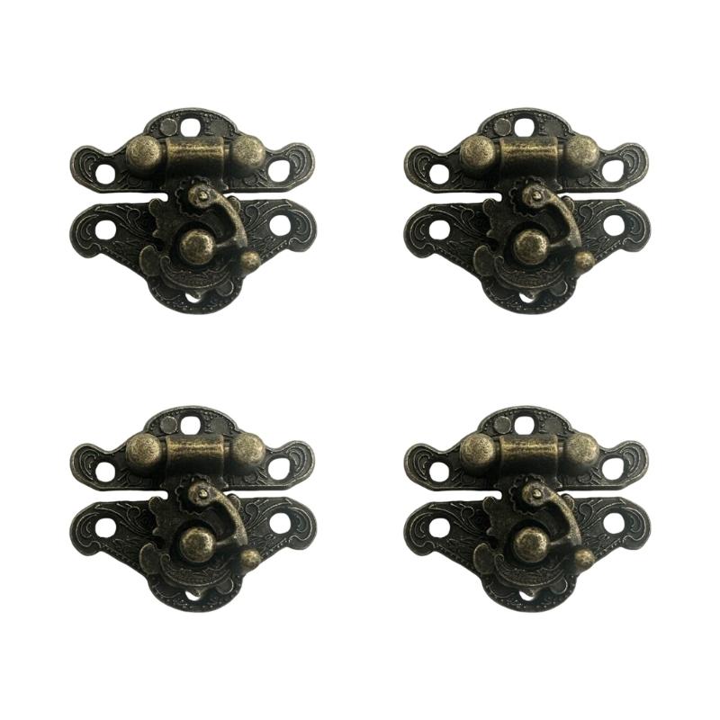 Screw Mount Cabinet Hook Hardware Decorative Metal 4 Pc Set for Storage Cabinets and Furniture Front Repair Use