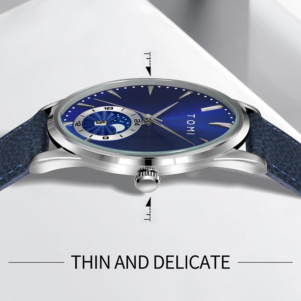 Men Luxury Leather Strap Watch Business and Leisure Large Dial Calendar Men Quartz Watch Relogio Masculino