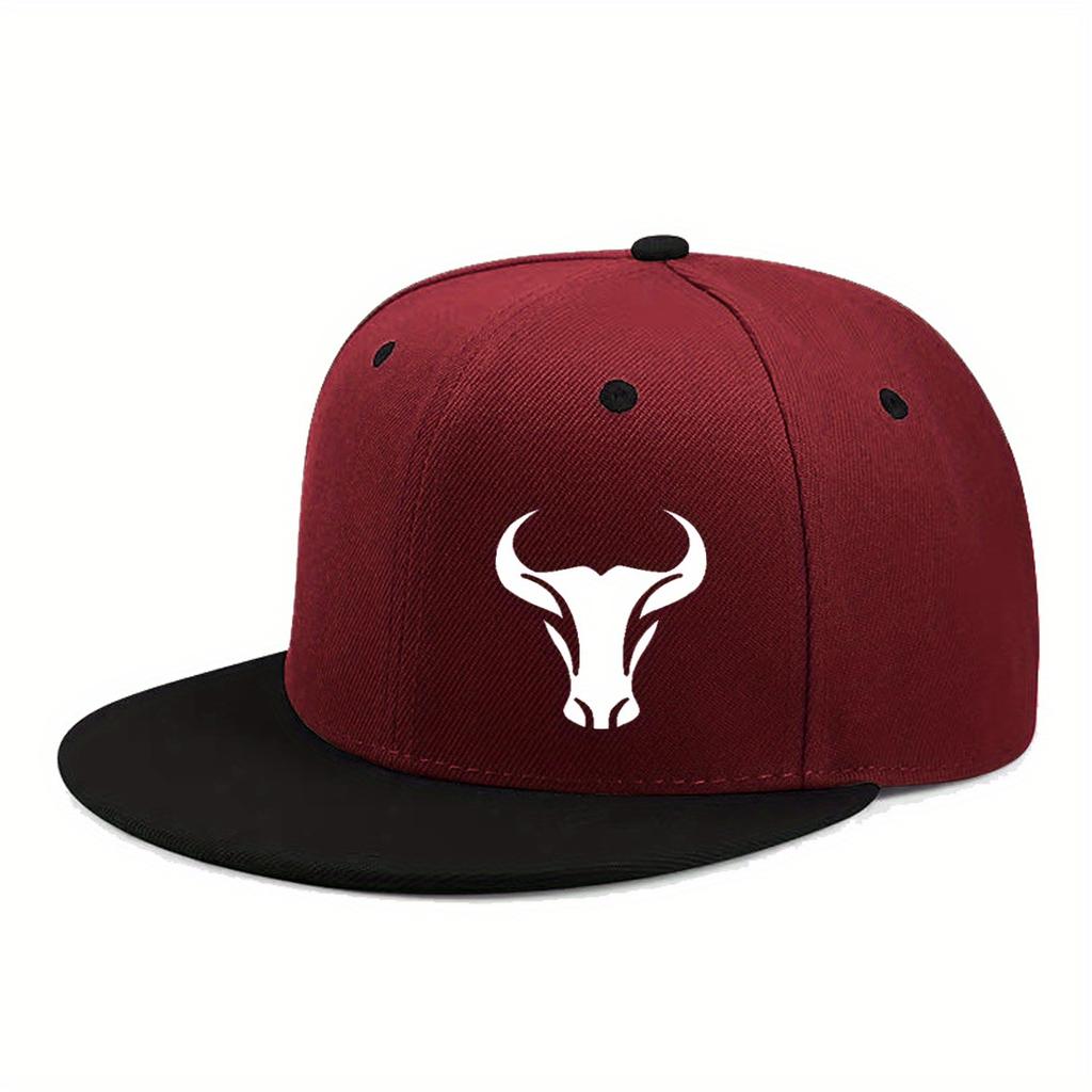 Bull Patterned Baseball Cap Lightweight And Unisex Adjustable Outdoor Sports And Leisure Hat Hip Hop Style Daily Wear