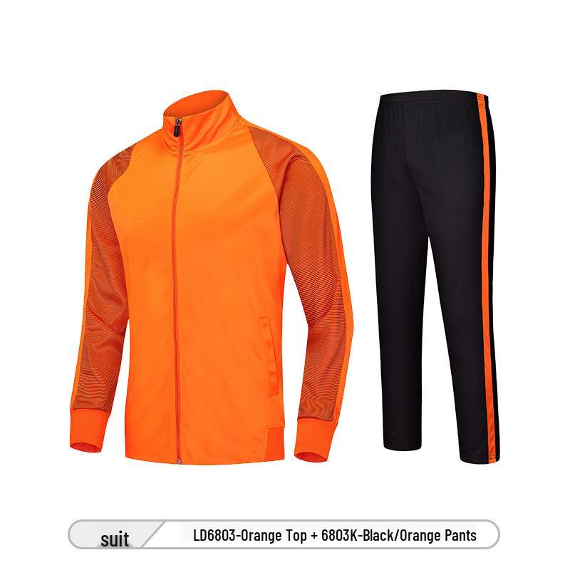Kinder Herfst Winter Warm Voetbal Trainingspak - Jas met Lange Mouwen en Pluche Voering met Teamopdruk voor Jongens en Meisjes
