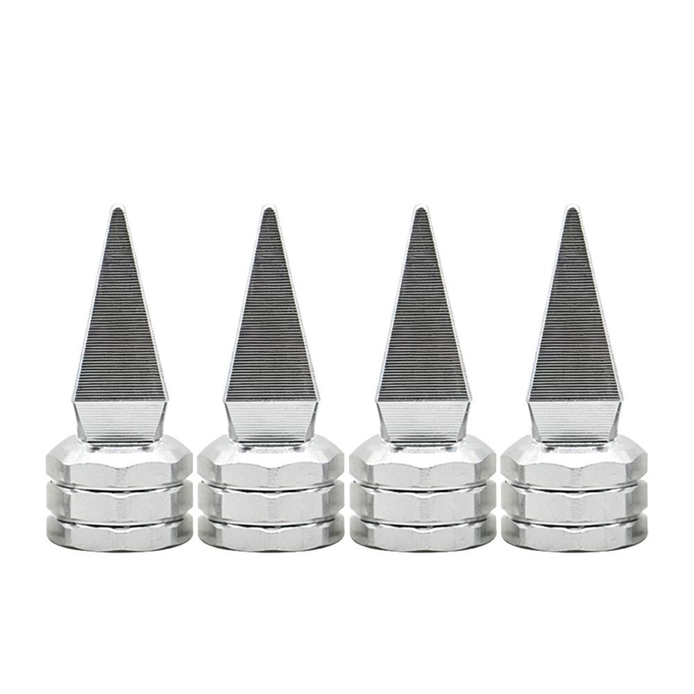 4pcs Universal Car Modification Sharp Pointed Valve Aluminium Alloy Modified Screw On Valve Cap