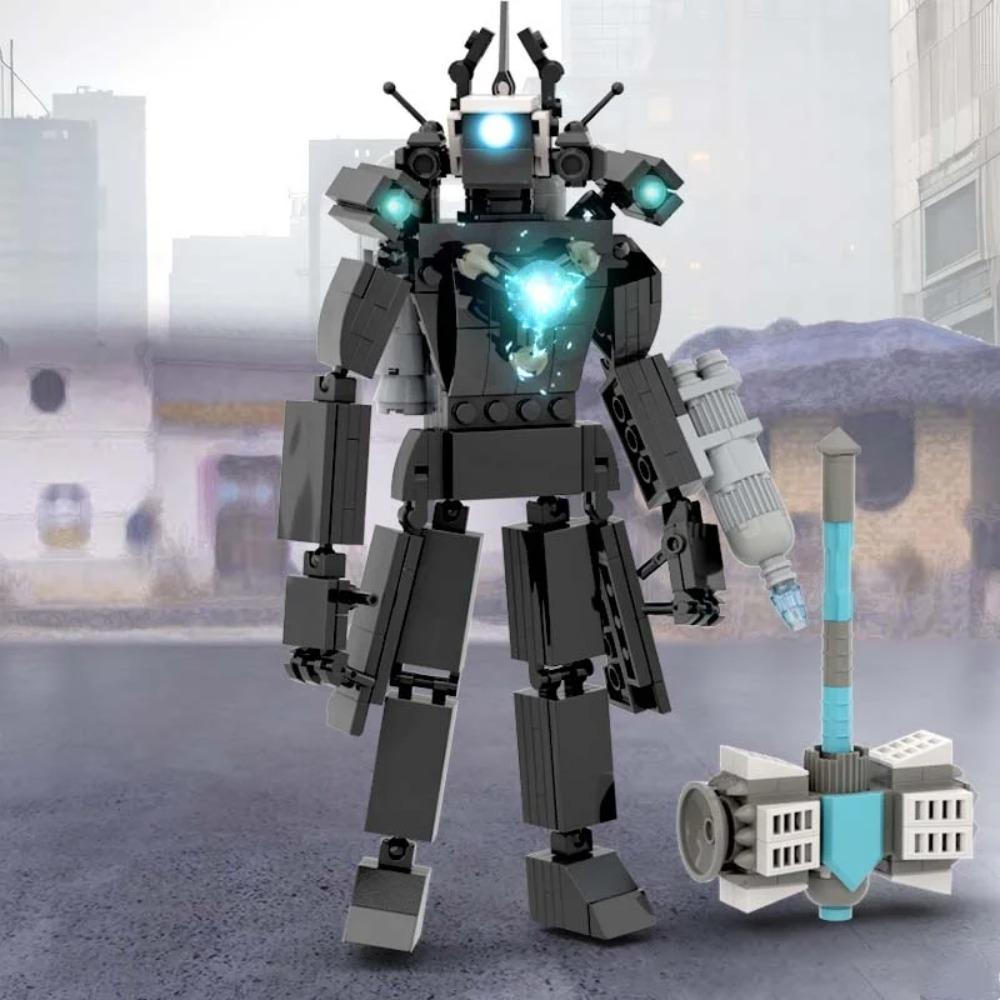 MOC Latest Version Skibidi Toilet Builing Blocks Action Figure Titan Speakerman Clock Cameraman Bricks for Birthday Xmas Gifts