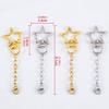Personalised Metal Star Keychain Chain Accessory Keyring Pendant with Jump Rings For Handmade Craft Enthusiasts