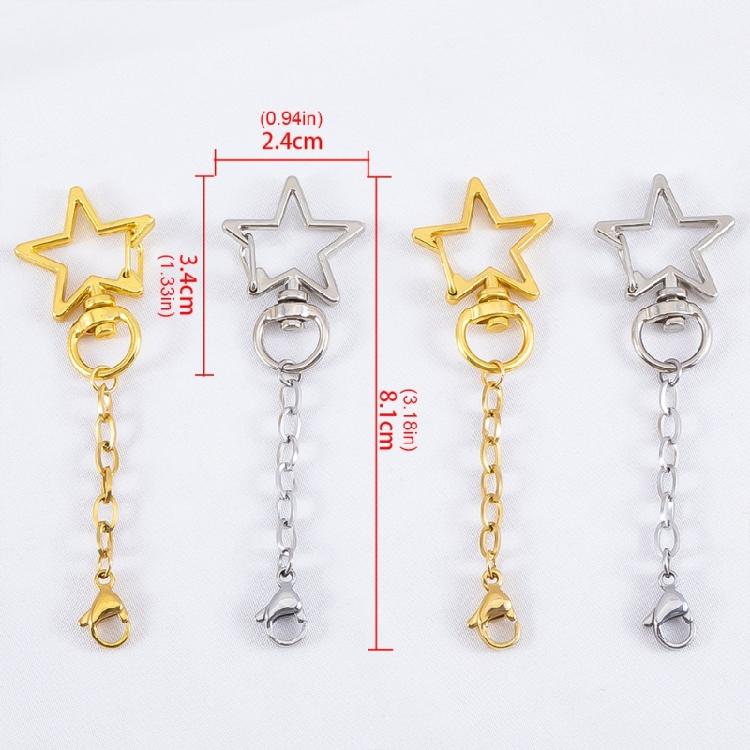 Personalised Metal Star Keychain Chain Accessory Keyring Pendant with Jump Rings For Handmade Craft Enthusiasts