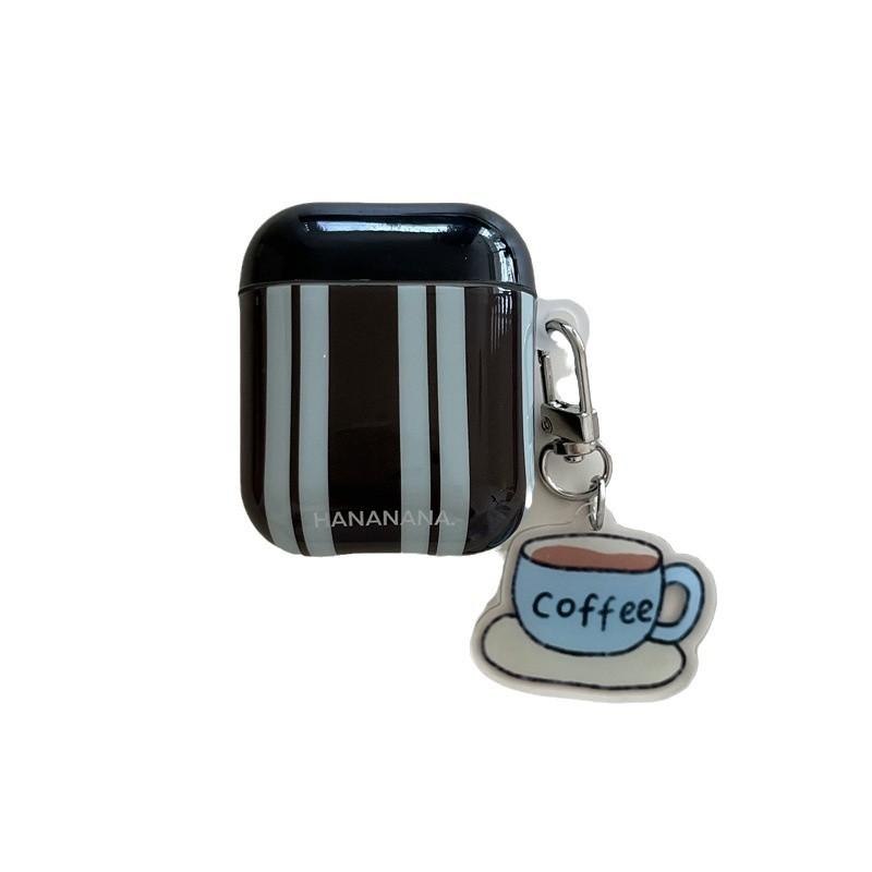 Ins striped coffee for AirPods pro1 generation protective case simple 1 generation pro1 apple bluetooth headset case