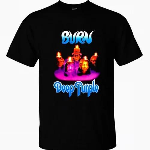 Burn Deep Purple Album T-shirt Short Sleeve size S to 5XL Black XXL