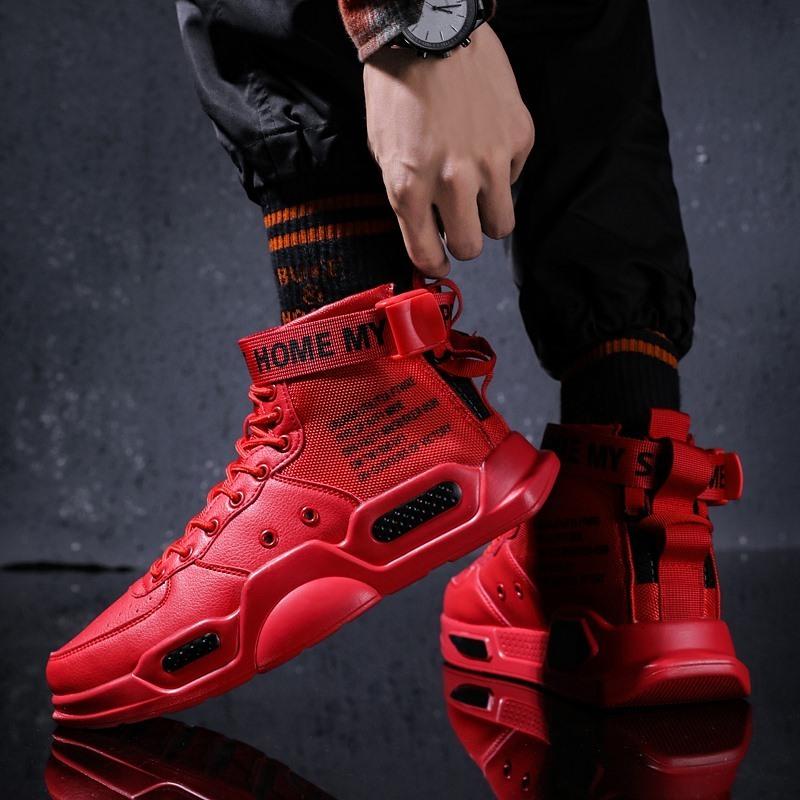 Platform High Top Red Bottom Trend Sneakers For Menn Hip Hop Casual Herresko Tennis Herre Voksen Høst 2024 Sportssko Rød