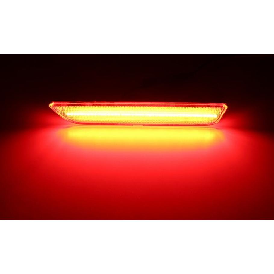 Clear Lens LED Rear Side Marker Lamps w/ Red LED Lights For 10-14 Ford Mustang