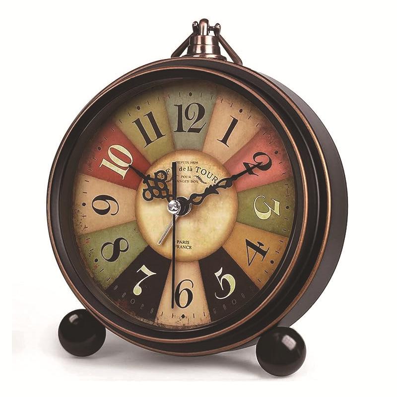 5.5-inch Retro Silent Metal Alarm Clock for Students and Children, Desktop/Desktop Clock