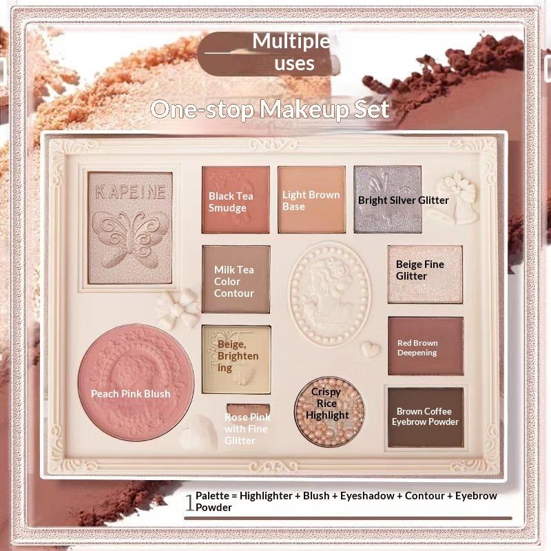 

Capel Lace Eyeshadow Pearlescent Matte Blush Highlight Grooming Aegyo Saliva Integrated Crispy Rice Liquid Eyeshadow Disc