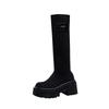 But Knee Elastic Boots Women's Autumn 2026 New Thick-soled Knitted Medium Socks Boots Niche Sleeve Thin Boots