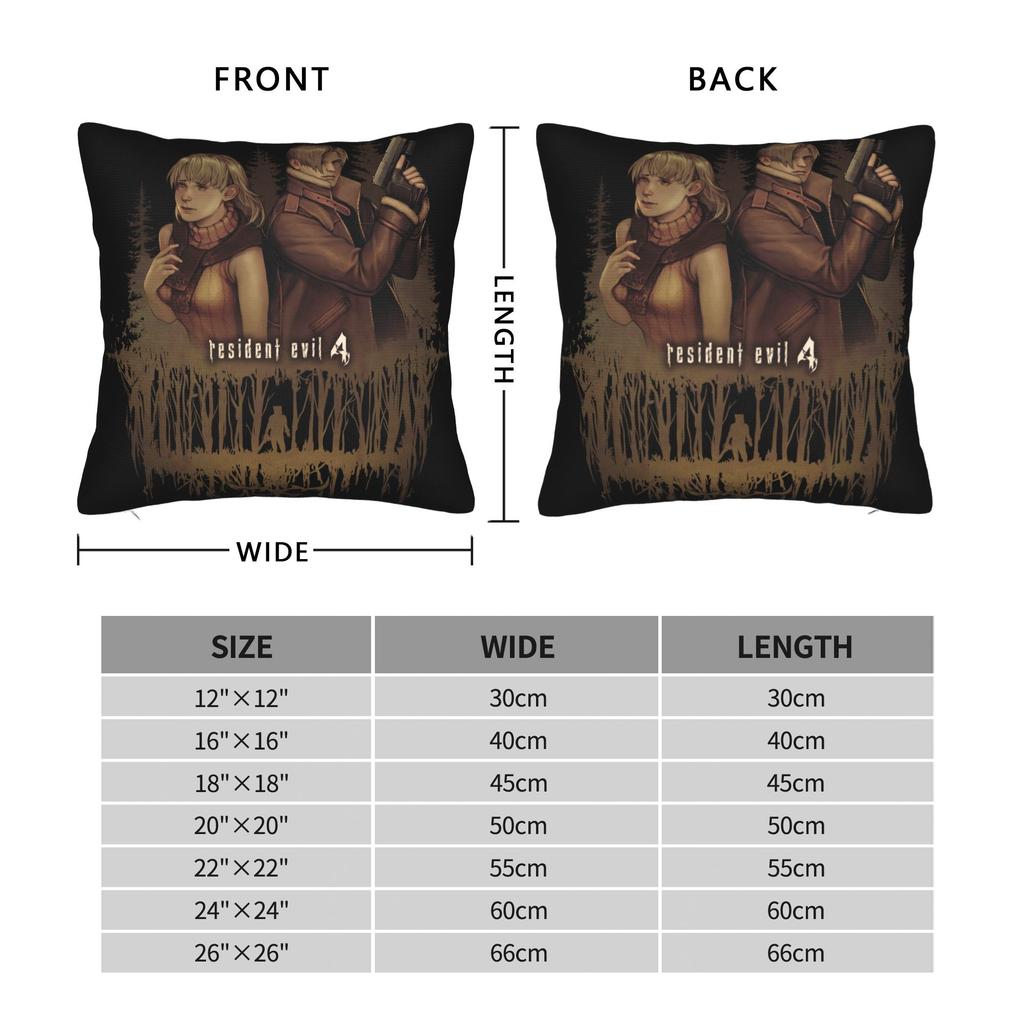 Resident Evils 4 Pillow Case Soft Pillow Cover Retro Trendy Pillowcases For Wedding Party Home Decor